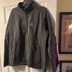 Ladies Gray Full-Zip Sweater